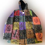 NWT XL women’s Boho Hippie Patchwork Lined Jacket