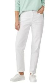 Eileen Fisher Organic Cotton Straight Leg Stretch 5 Pocket Womens Jeans White 4