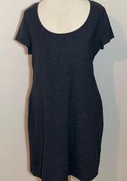 H&M basic t shirt tee dress dark gray Large