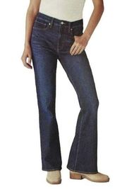 NWT Womens Lucky Brand Dark Wash 2 Way Stretch High Rise Flare Jean Size - Sz 8