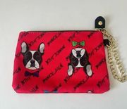 Betsey Johnson Red & Black Zip Terrier Wristlet Clutch Bag