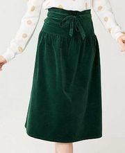 DRAPER JAMES green corduroy velour midi skirt size‎ medium