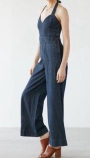 Urban outfitters cooperative denim halter jumpsuit