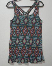 Rubbish Tribal Multi Color Print Tank Top