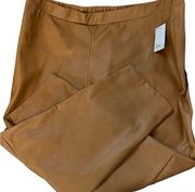 SONOMA Denise Bidot faux leather straight leg pants in tobacco size 2X