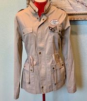 Active USA tan military style utility jacket sz Lg