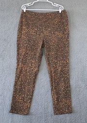 Women's Leopard Print High-Rise Cropped Pants - Size 16