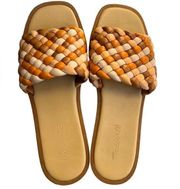 Madewell The Suzi Slide Sandal in Multi Woven Leather sz 8