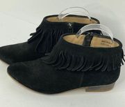 Topshop Black Fringe Booties‎