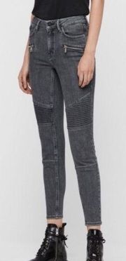 ALLSAINTS Grace Biker Cropped Mid-Rise Skinny Jeans