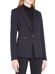 NWT Veronica Beard Dickey Jacket Dark Navy Stretch Scuba Blazer Blue Size 8 NEW