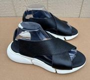 Anthropologie Black Platform Cross Sport Sandal Shoes Women's Size US 10/10.5 41