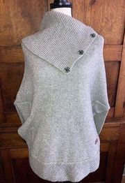 Massimo Dutti Italian cowl wool poncho gray excellent shape size S woman’s