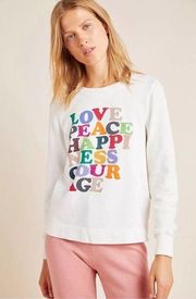 Garima Dhawan for Anthropologie Love Peace Happiness Pullover