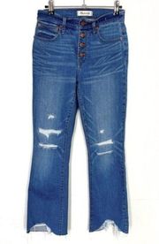 Madewell Cali Demi-Boot Jeans in Bronson Wash: Button-Front Edition Size 25