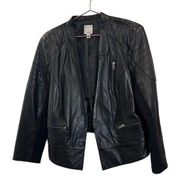 Halogen Black Leather Jacket. Size XL petite.