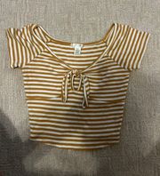 yellow/gold and White Striped Top