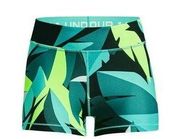 Under Armour  HeatGear Mid-Rise Printed Shorty Green Shorts Size Small