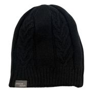 Cable Knit Black Beanie Winter Hat Basic Minimalist NEW no Tags