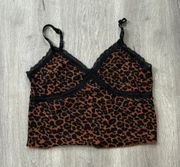 90s Cropped Laced Leopard Print 