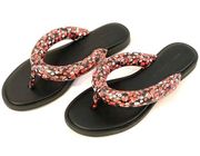 Rebecca Minkoff Senet Thong Sandals Red Floral 5.5 new retail $79