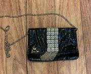 WHBM Black & Silver Shiny Purse Clutch