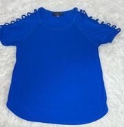 Top Royal Blue with Cutout Sleeves