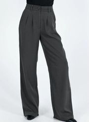 Princess Polly Archer Pants Slate Gray Size 10 Pleated Front Wide Leg Pant