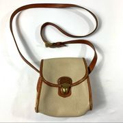 Dooney and Bourke Vintage Cream Leather Little Lock Bag