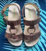 - Brown Metallic Faux Snakeskin Gladiator Sandals Size 35