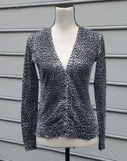 NY&CO Animal Print V-Neck Cardigan