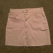 Pink Denim Skirt