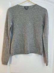 Neiman Marcus Gray 100% Cashmere Crewneck Pullover Sweater Small