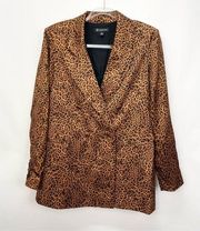 INC International Concepts Cheetah Double Breast Blazer Size Medium