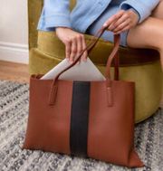 Vince camuto Faux Leather  Thin  Elegant brown tote