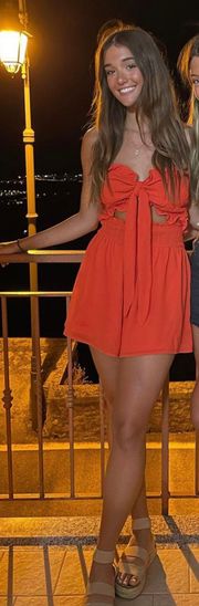 Bright Orange Romper