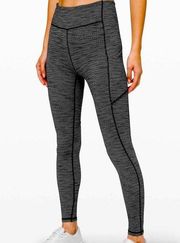 Lululemon  Speed Up Tight 28" *Full-On Luxtreme Luon Variegated Knit Black size 8