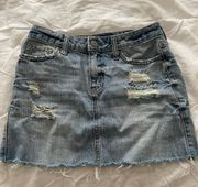 denim mini skirt