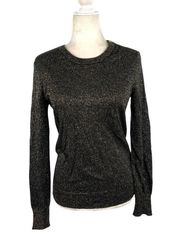 Equipment Femme Ondine Zip Shoulder Metallic Crewneck Cashmere Sweater Size XS