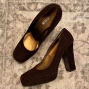 Miu Miu Brown Suede Heels