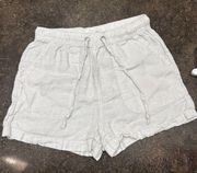 C&C California Off White Gray 100% Linen  shorts Size Small Pull On Drawstring