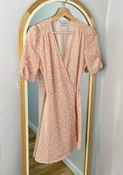 Charlie Holiday Juniper pink floral wrap dress