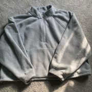 Old Navy Half Zip Pullover Heather Light Gray Sweatshirt Soft Activewear XL