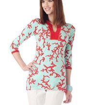 J. McLaughlin Tunic Style Coral Print Sweater​