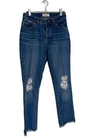 Chelsea & Violet Distressed Raw Hem Jeans Button Fly 26