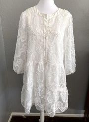 Dress Talia White Organza lace Mini Babydoll Dress Bridal Ethereal 10