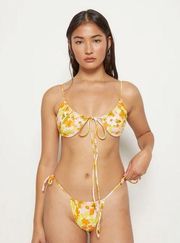 Free People *Set* AILA Orange Floral Cheeky Bikini Set