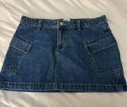 denim cargo skirt