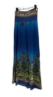 VENUS Blue Paisley Strapless Sundress Size Medium