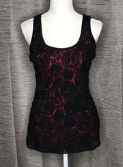 STUDIO Y BLACK AND FUCHSIA TANK TOP SMALL